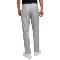 Pleated Cotton-Linen Marl Suit Pants