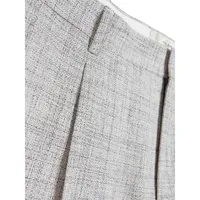 Pleated Cotton-Linen Marl Suit Pants