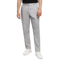 Pleated Cotton-Linen Marl Suit Pants