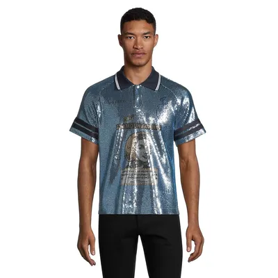 Glamour Bonnet Sequin Polo Shirt