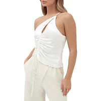 Arlie One-Shoulder Satin Top