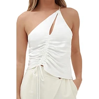 Arlie One-Shoulder Satin Top