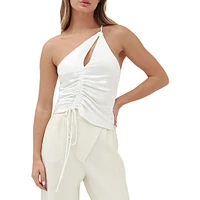 Arlie One-Shoulder Satin Top