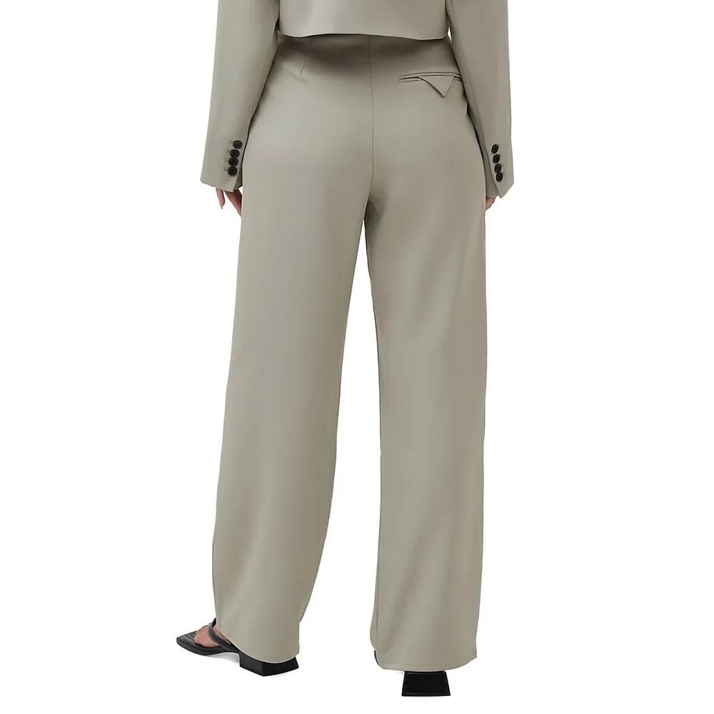 Crawford Pleated Wide-Leg Pants