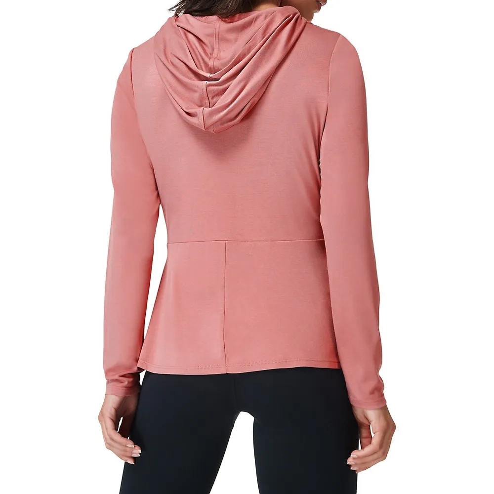 Tori Twist-Front Hooded Top