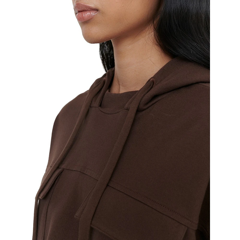 Heavy Organic Cotton Double Pocket Cropped Hoodie