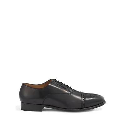 Philip Brogued Leather Oxford Shoes