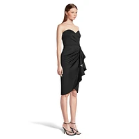 Robe de cocktail bandeau à contraste métallique