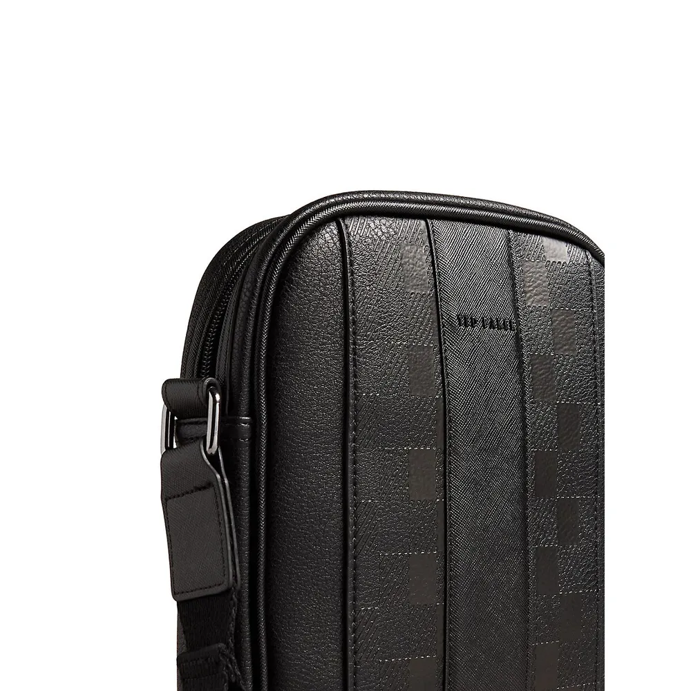 Ted Baker Men's Waydon House Check Flight Bag, Black