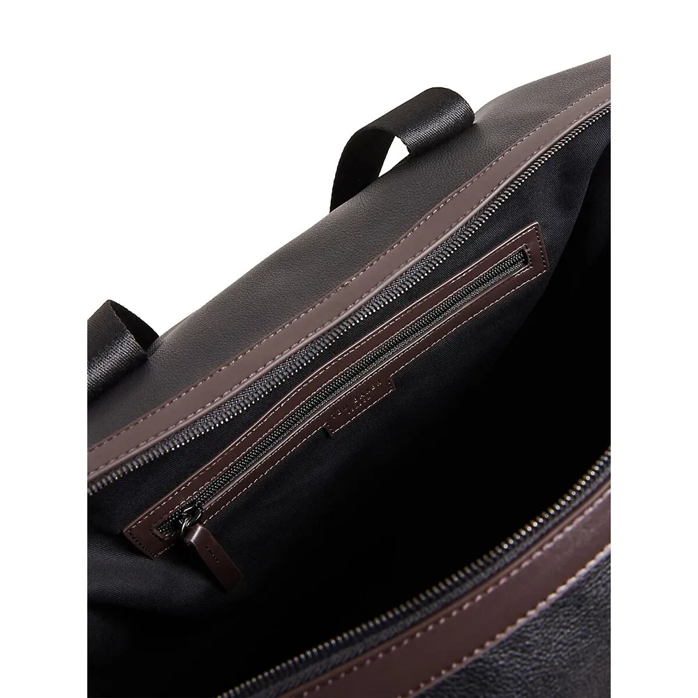 Ted Baker Men's Waylin House Check PU Holdall, Black