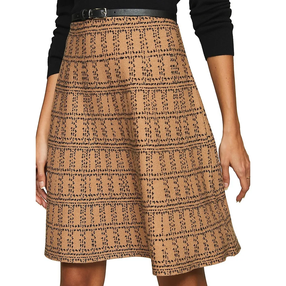 Patterned A-Line Skirt