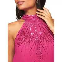Embellished & Tiered Swing Cocktail Dress