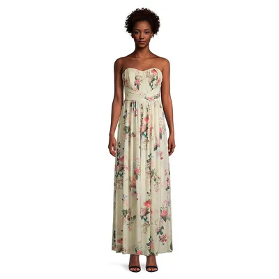 Floral Strapless Multiway Maxi Dress