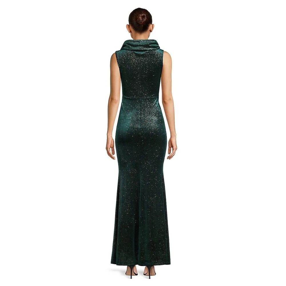 Sanna Embellished Velvet Maxi Gown