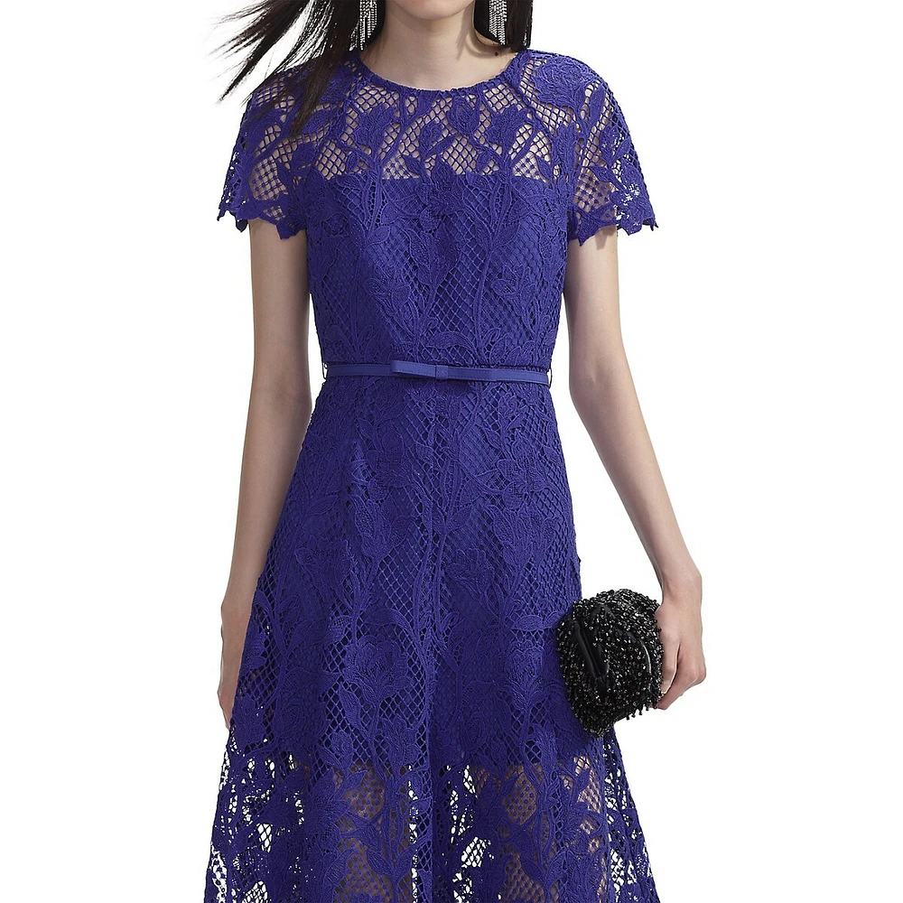 Floral Lace Midi Dress