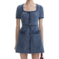 Textured Denim Mini Dress