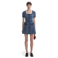 Textured Denim Mini Dress