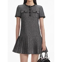 Metallic Bouclé Mini Dress