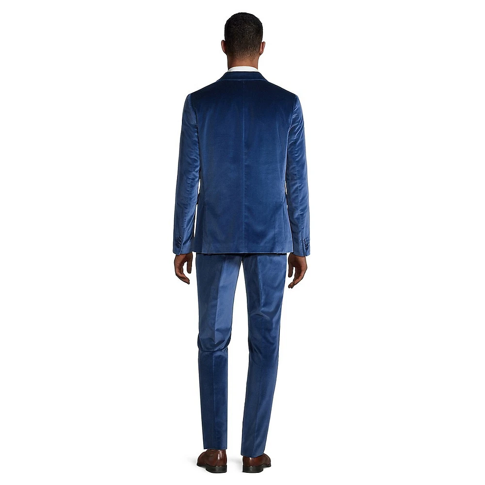 Tailored-Fit 2-Piece Velvet Evening Suit