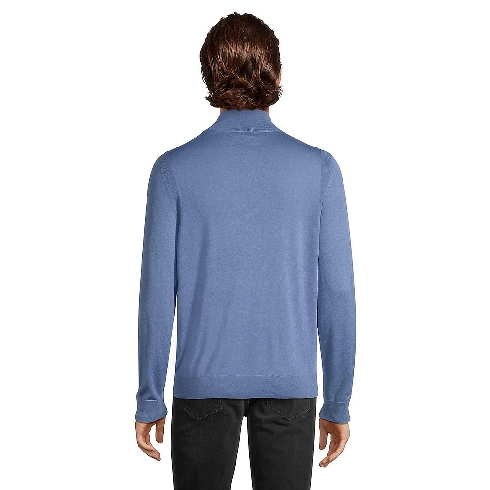 Quarter-Zip Mockneck Merino Wool Sweater