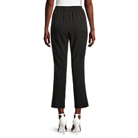 Button-Tab Crop Flare Pants