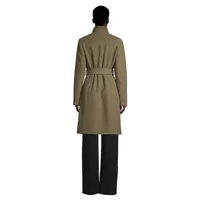 Military-Style Notch-Collar Wrap Coat