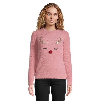 Cozy Reindeer Embellished Sweater