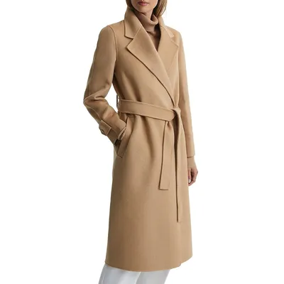 Agnes Belted Blindseam Wool-Blend Longline Coat