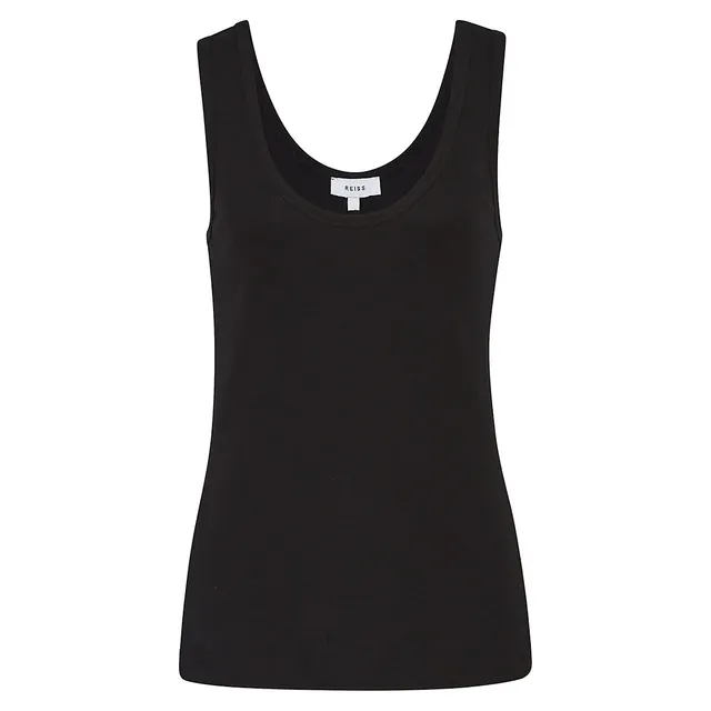 Reiss Scoopneck Rib-Knit Jersey Tank Top