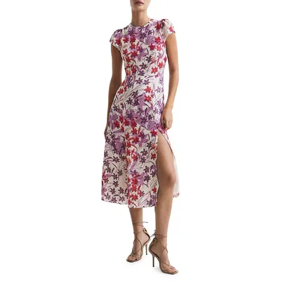 Livia Cutout Back Floral Midi Dress