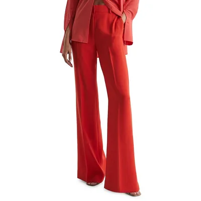 Maia Mid-Rise Wide-Leg Trousers