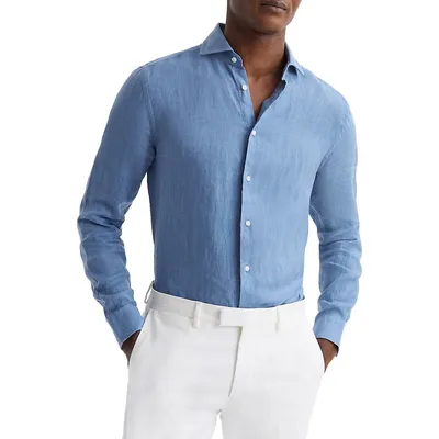 Ruban Long-Sleeve Linen Shirt