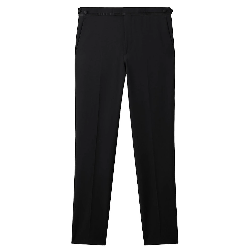 Pantalon de smoking Poker Modern-Fit en laine mélangée