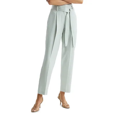 Mylie Tie-Waist Tapered Trousers