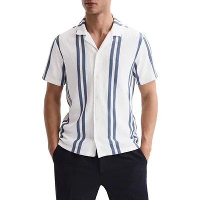 Castle Slim-Fit Ribbed Striped Shirt