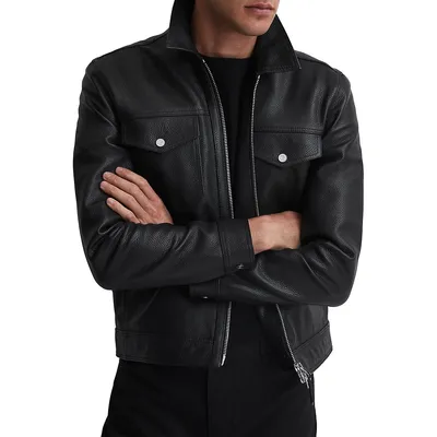 Carp Pebbled Leather Jacket