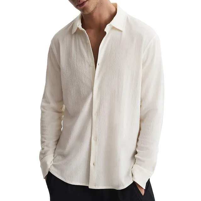 Reiss Bosa Textured Button-Through Shirt