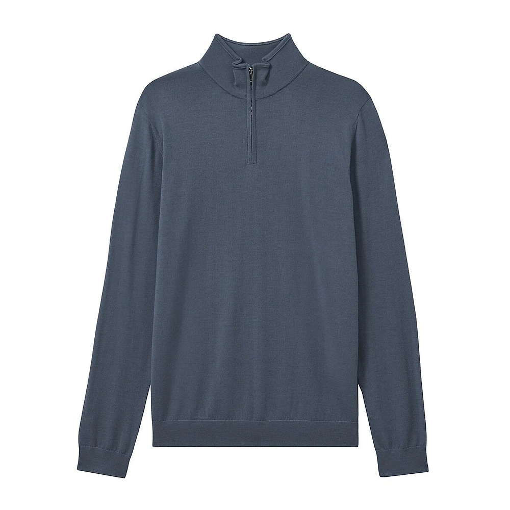 Blackhall Merino Wool Funnelneck Half-Zip Sweater