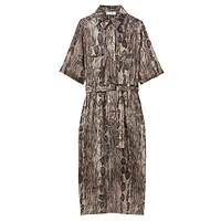 Farah Snake-Print Shirt Dress