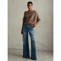 Lorna One-Shoulder Draped-Knit Sweater