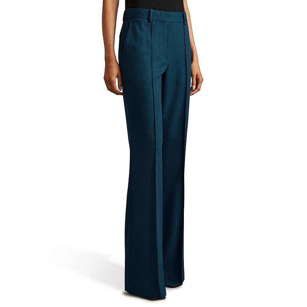 Jade Wide-Leg Wool-Blend Dress Pants