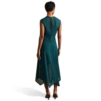 Lyra Ruched Mesh Midi Dress