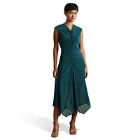 Lyra Ruched Mesh Midi Dress