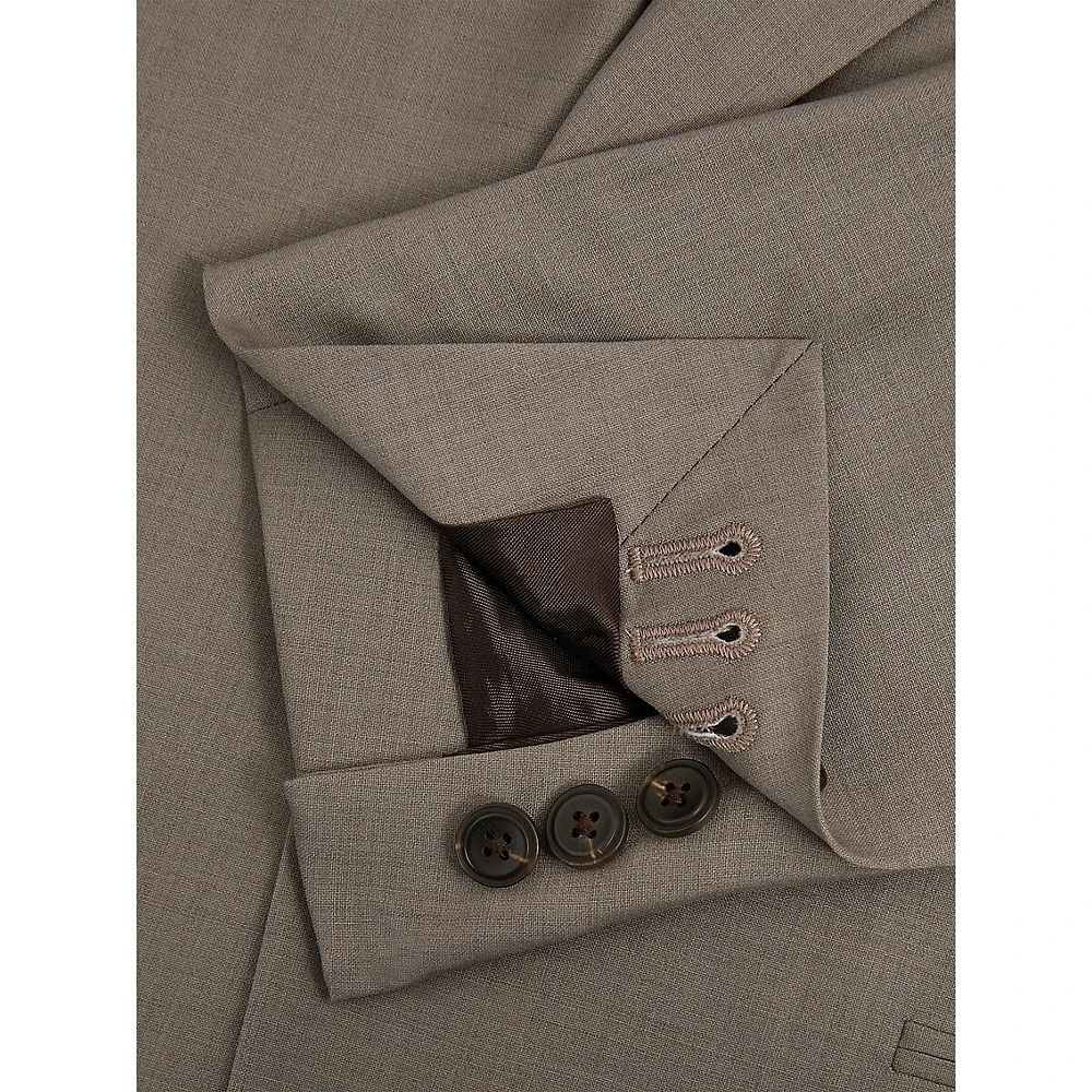 Harley One-Button Peak-Lapel Textured Blazer