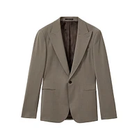 Harley One-Button Peak-Lapel Textured Blazer