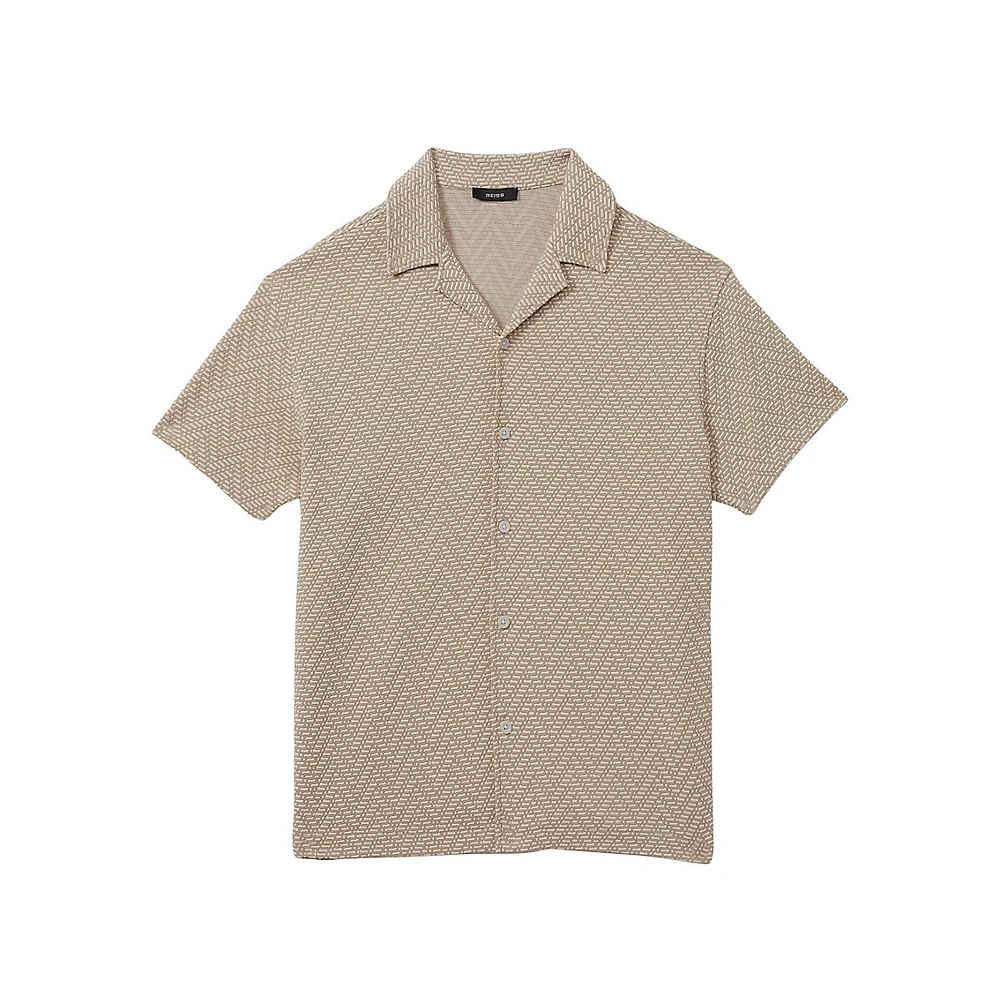 Jono Zig-Zag Textured Camp Shirt