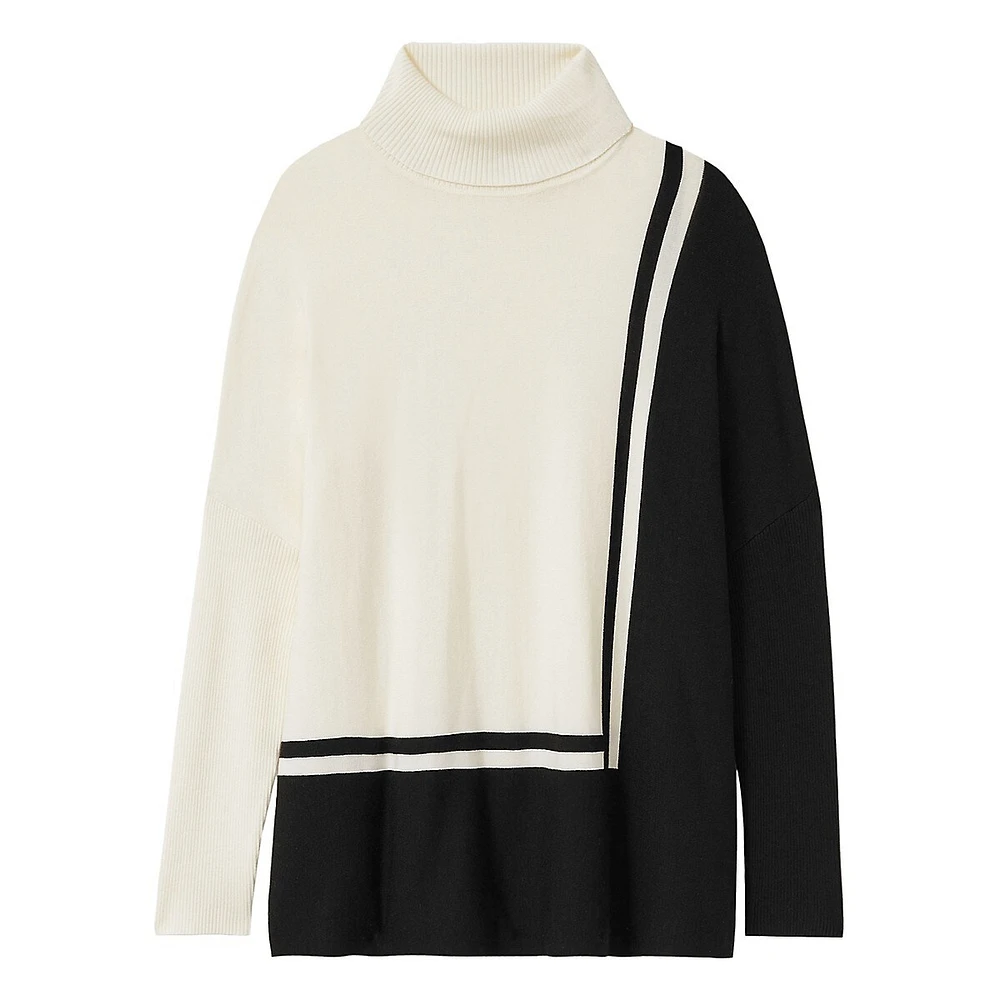 Sophia Colourblock Turtleneck Sweater