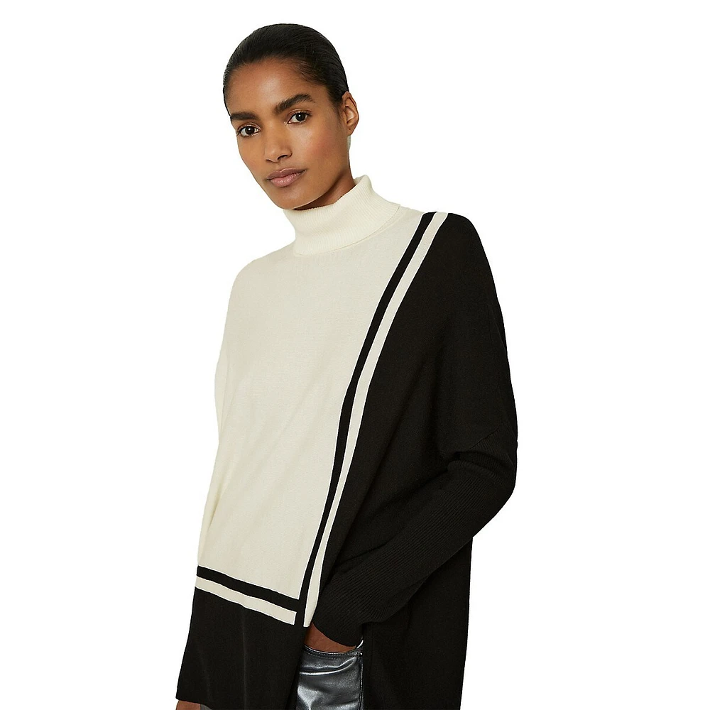 Sophia Colourblock Turtleneck Sweater