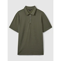 Albany Half-Zip Textured Polo Shirt