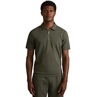 Albany Half-Zip Textured Polo Shirt